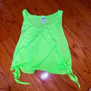 Victoria’s Secret PINK neon green crop top